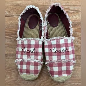 COACH GINGHAM ESPADRILLE STRAWBERRY SIZE 9